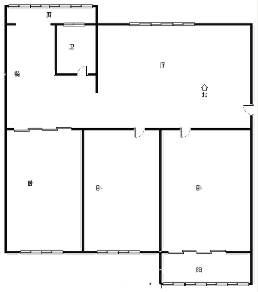 文保所小区3室2厅1卫户型图
