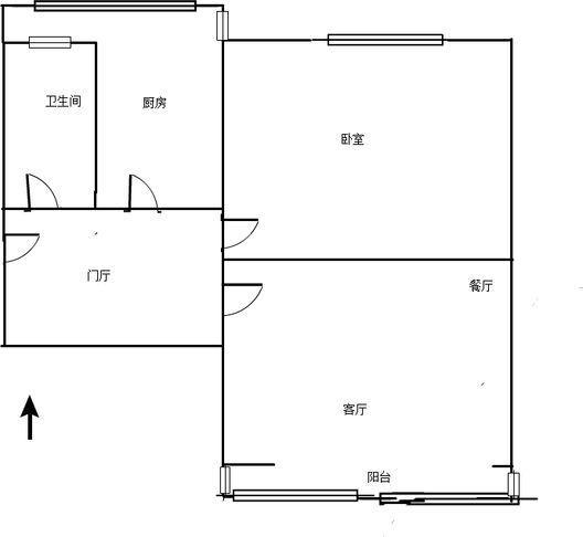 地质总局南院1室2厅1卫户型图