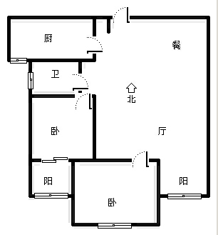 名流一品2室2厅2卫户型图