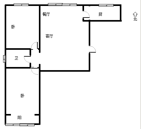 双馨佳园2室2厅1卫户型图