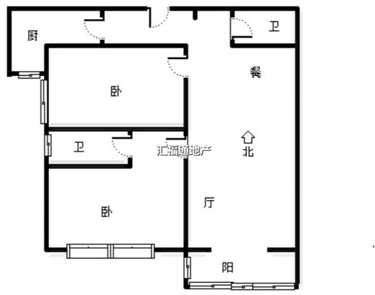 君临天下御景园2室2厅2卫户型图