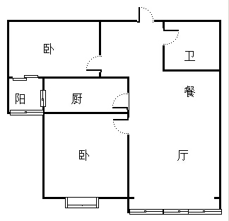 香邑溪谷一期2室2厅1卫户型图