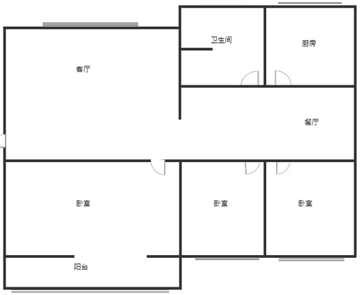 建材小区3室2厅1卫户型图