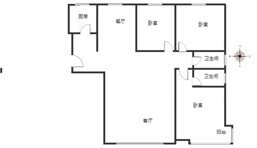 K2狮子城3室2厅2卫户型图