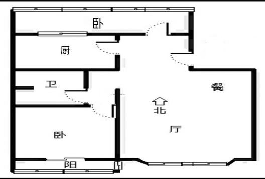 名流枫景五期2室2厅1卫户型图