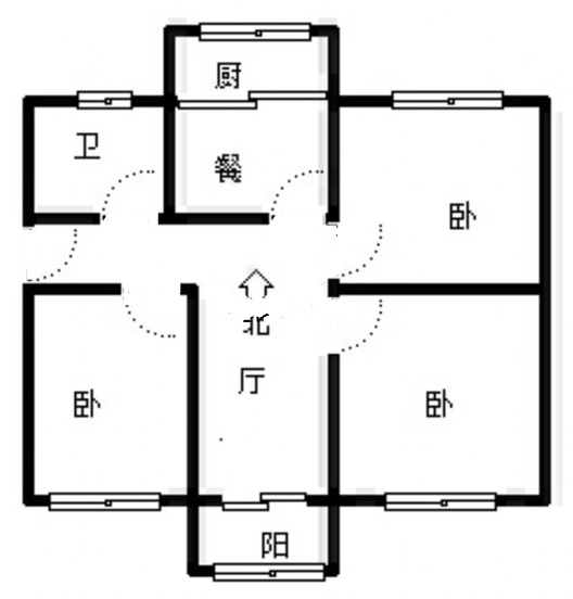 范阳水电小区3室2厅1卫户型图