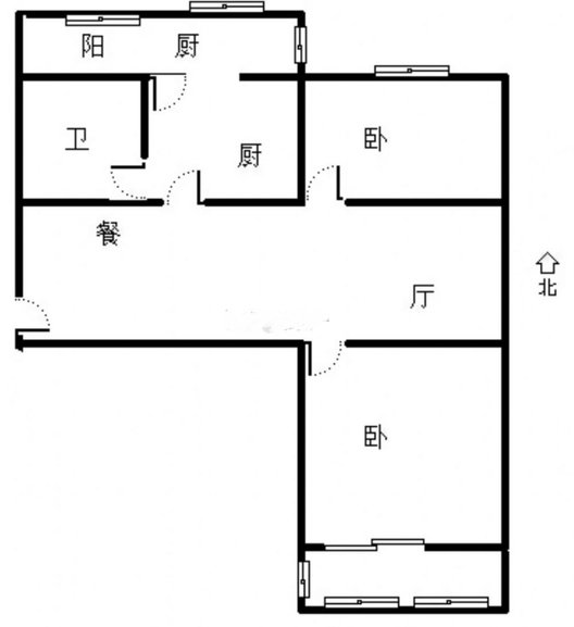 紫荆小区2室2厅1卫户型图