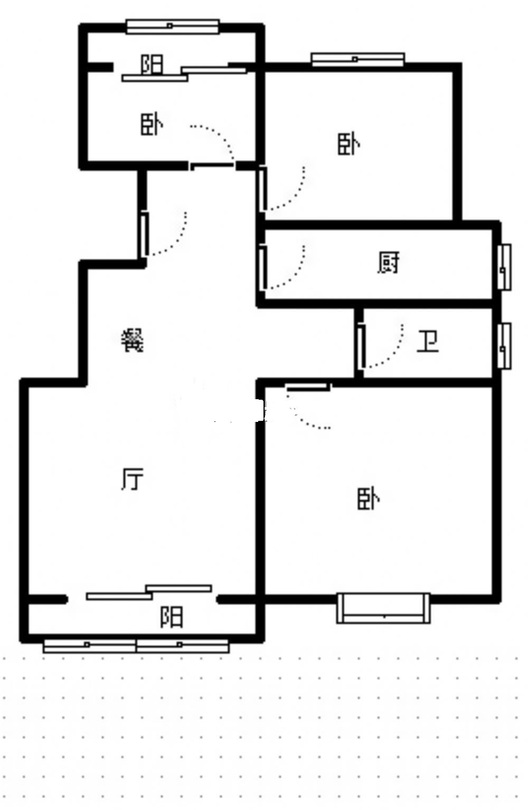 华融现代城3室2厅1卫户型图