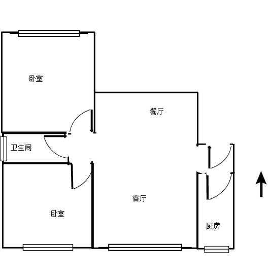 新怡家园小区2室2厅1卫户型图