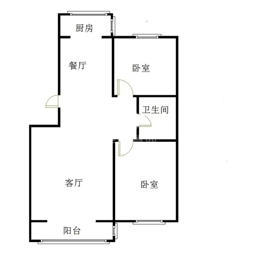 水乡园2室2厅1卫户型图