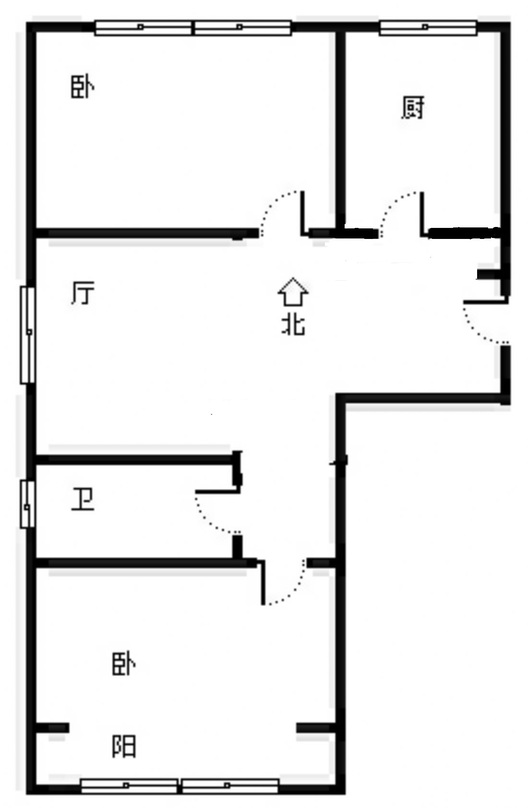 惠友万悦城2室2厅1卫户型图