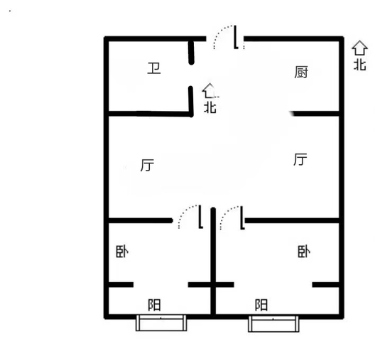 绅士大厦2室2厅1卫户型图