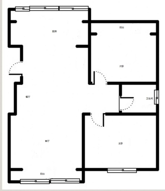 祥云瑞景二期2室2厅1卫户型图