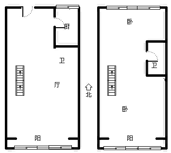 鹏渤印象城·牛津花园2室1厅1卫户型图
