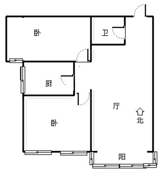 公园壹号2室2厅1卫户型图