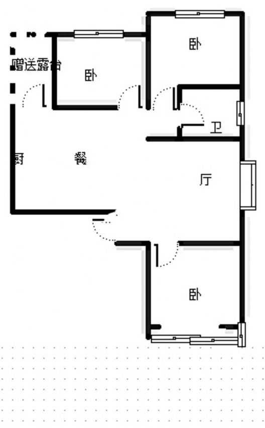 天伦湾馨园3室2厅1卫户型图