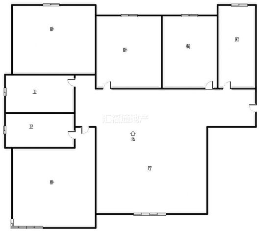 高铁新干线4室1厅2卫户型图