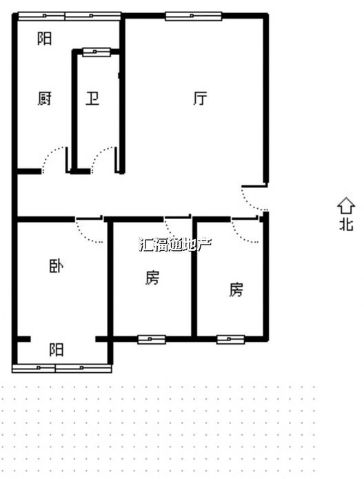 师范学校家属院3室2厅1卫户型图