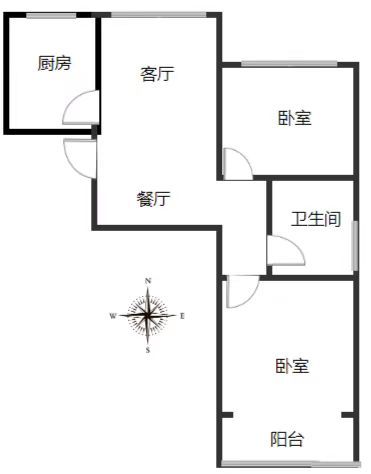 宏远阳光丽景2室2厅1卫户型图