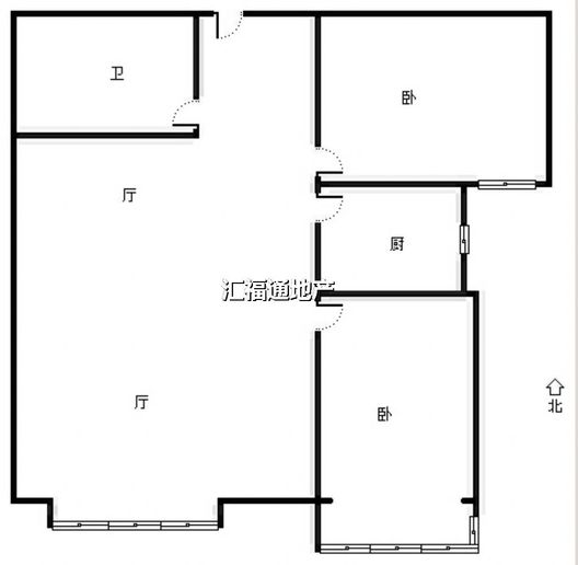 名流美域2室2厅1卫户型图