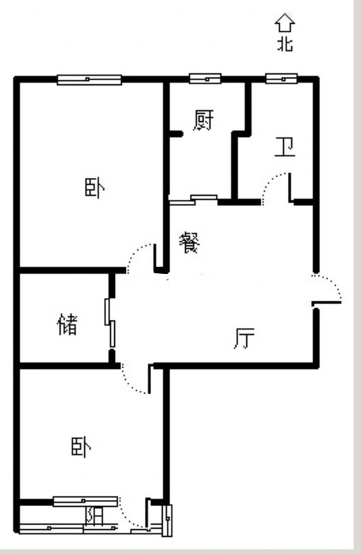 金属器件厂住宅小区2室2厅1卫户型图