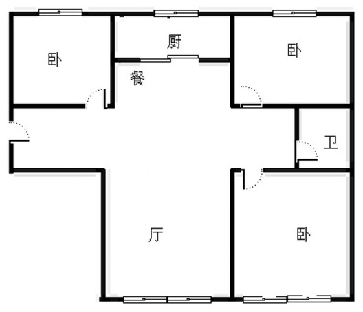 K2狮子城3室2厅1卫户型图