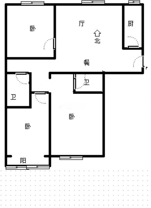 紫竹园二期（太阳城）3室2厅2卫户型图