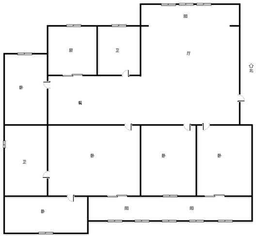 石油报社家属院5室2厅2卫户型图