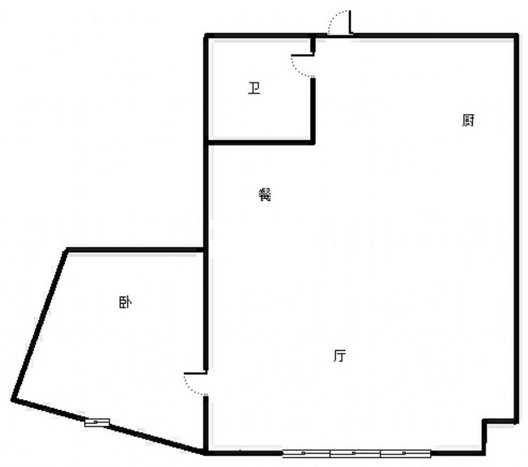 京第银座1室2厅1卫户型图