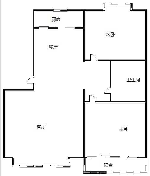 名流枫景洋房2室2厅1卫户型图
