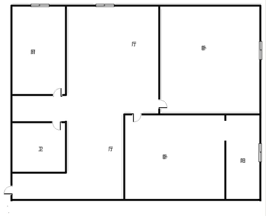 公园壹号2室1厅1卫户型图