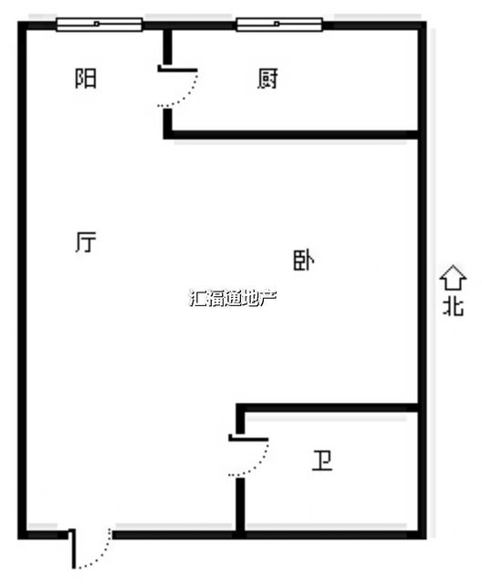 名流美域1室1厅1卫户型图