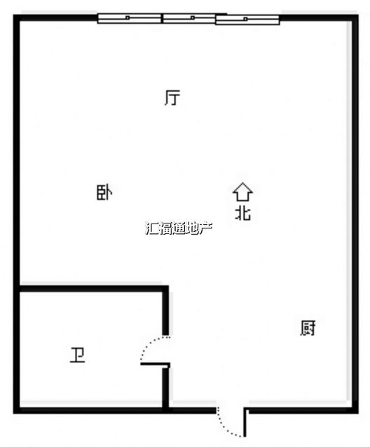 京第银座1室1厅1卫户型图