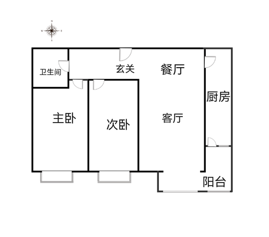 香邑溪谷一期2室2厅1卫户型图