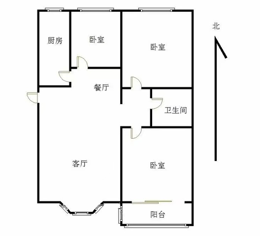 名流枫景五期3室2厅1卫户型图