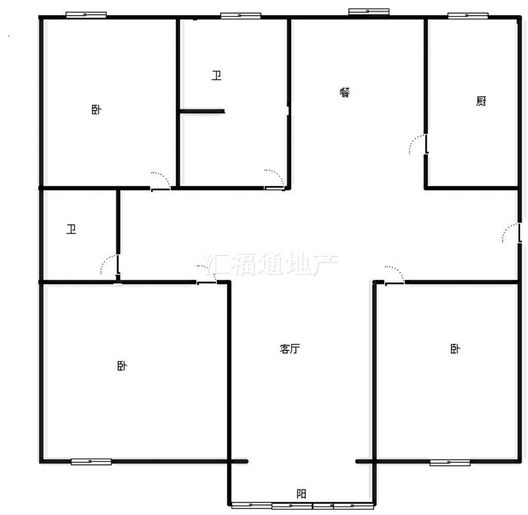 军欣家园3室2厅2卫户型图