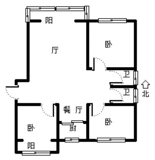 祥云瑞景二期3室2厅2卫户型图