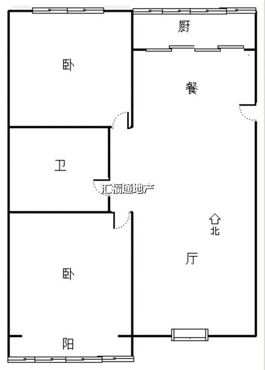 天保青花府2室2厅1卫户型图