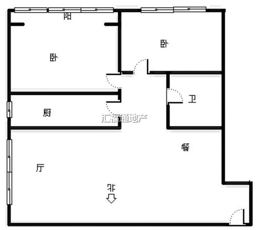 新府百合2室2厅1卫户型图