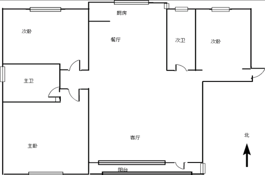 北京城建德信御府3室2厅2卫户型图