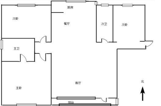 北京城建德信御府3室2厅2卫户型图