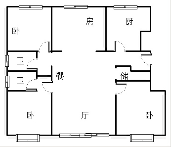 华远和府二期3室2厅2卫户型图