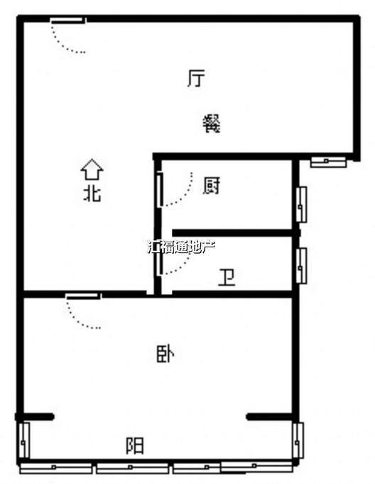 水尚仁佳1室1厅1卫户型图