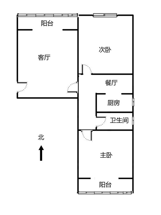 名流公寓2室2厅1卫户型图