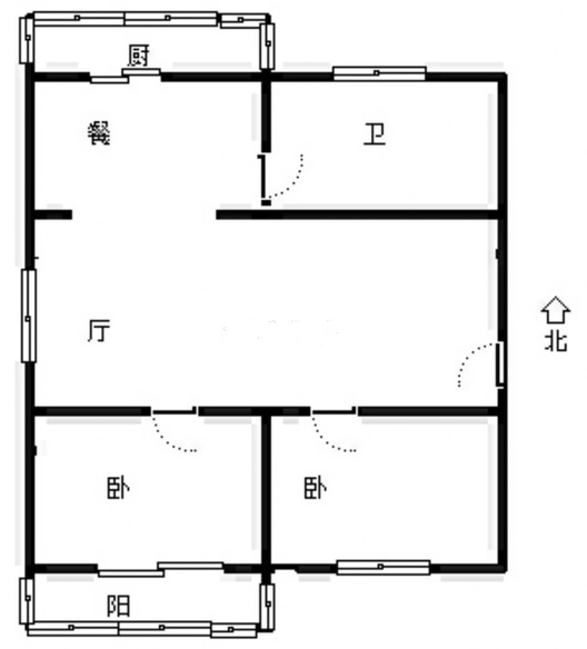 金正小区2室2厅1卫户型图