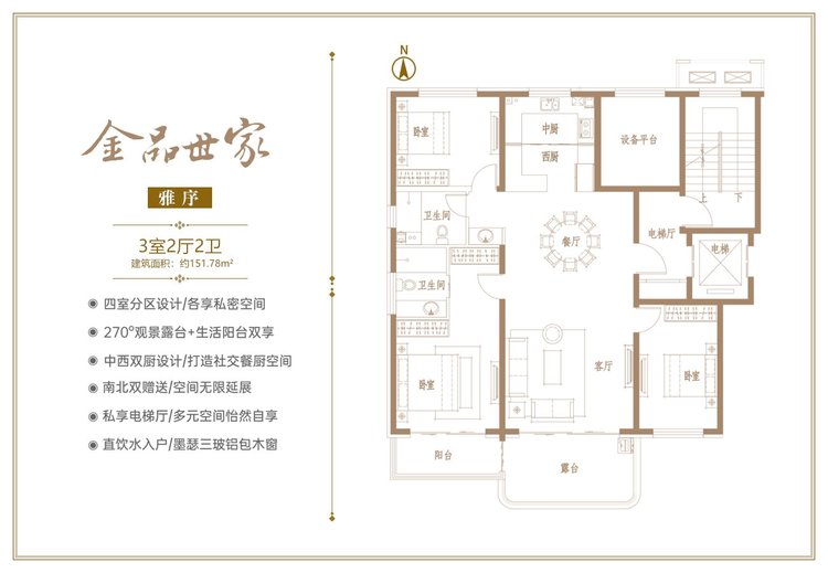 金品世家雅序151.78平米户型图