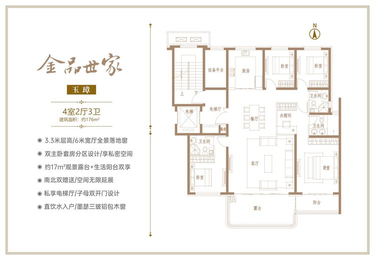 金品世家玉璋176平米户型图