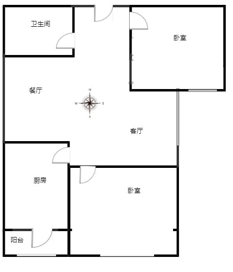 新怡家园小区2室1厅1卫户型图