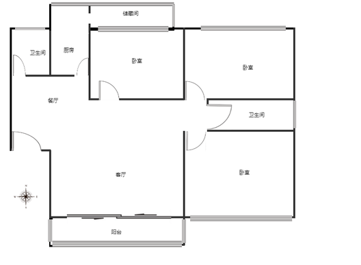 方正园3室2厅2卫户型图