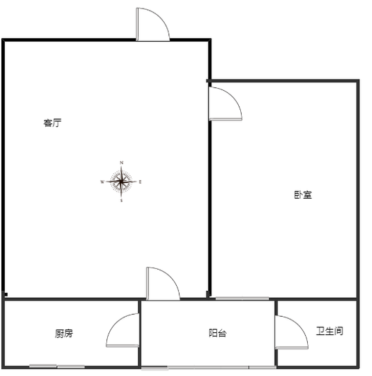 玫瑰嘉园1室1厅1卫户型图